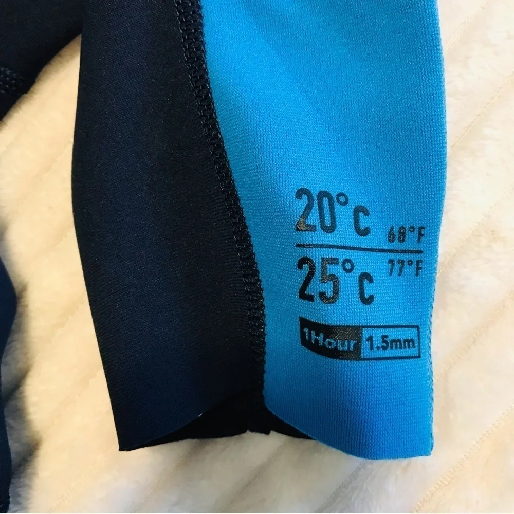 Decathlon OLAIAN Kids Shortie Wetsuit YOUTH 14 Years 1.5 MM Blue Bodysuit Large